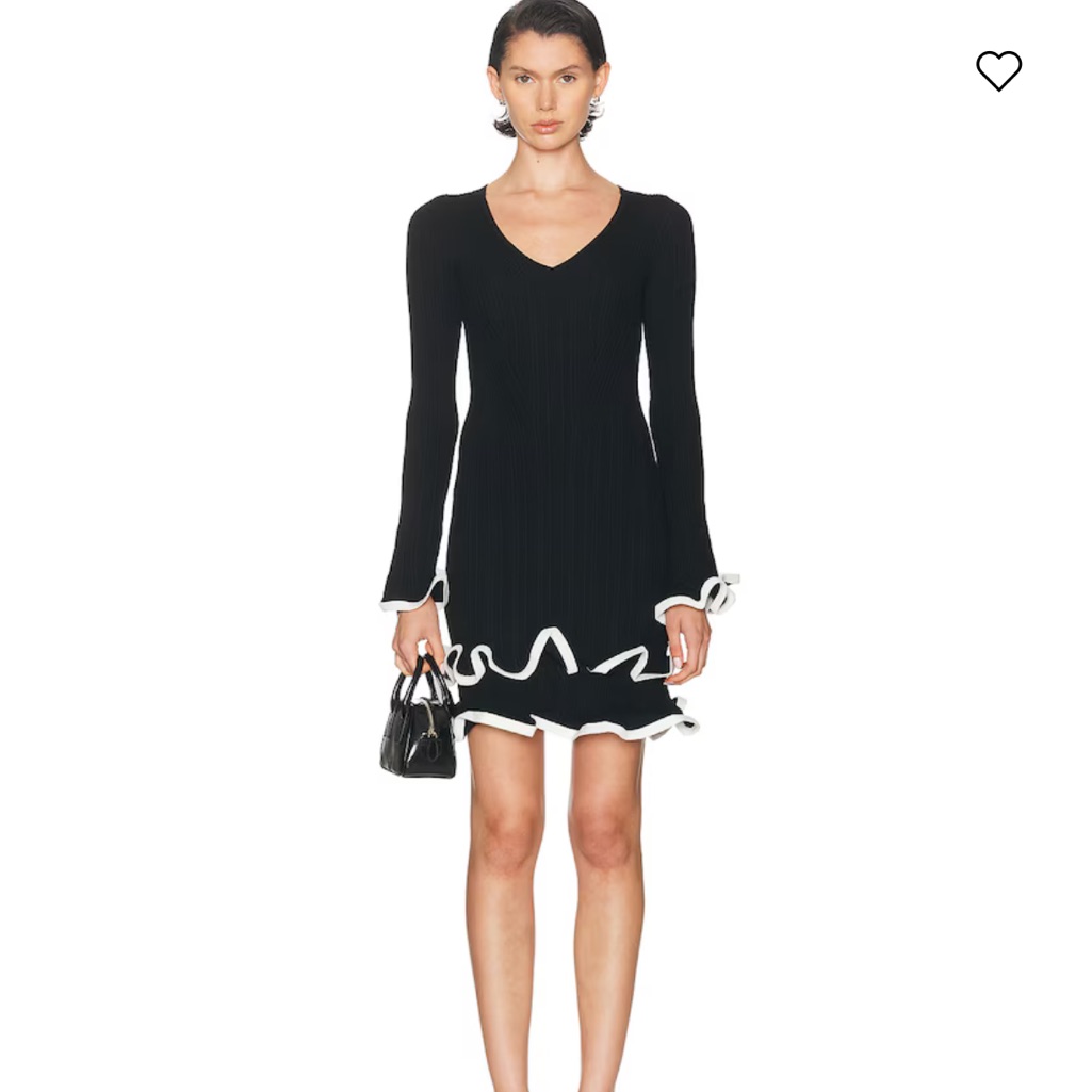 Jonathan Simkhai Black Dress With White Accents